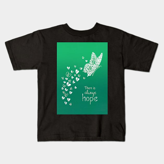 There is Always Hope Linocut Kids T-Shirt by Maddybennettart